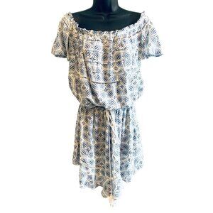 Bohome Womens Romper size 1X blue white  40W  50Ch  50 hip